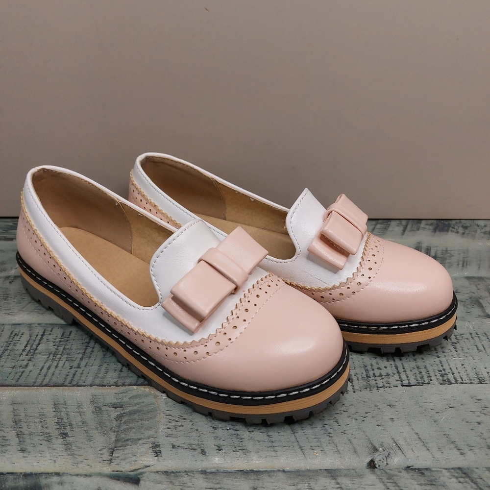 Pink and White Women's Loafers